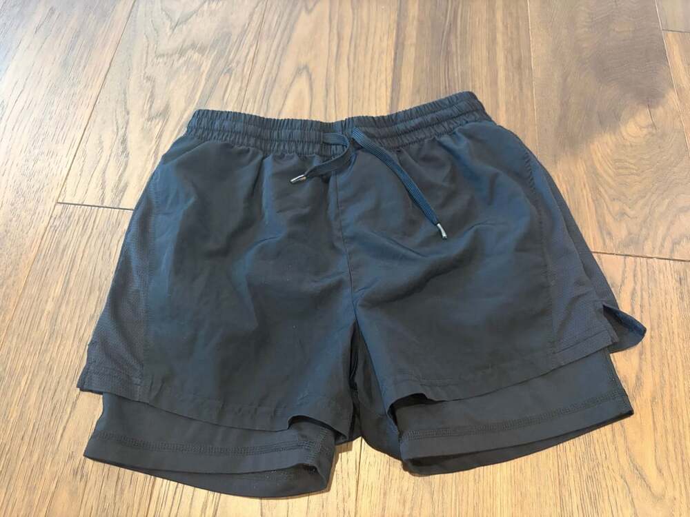 Ideology Black 2-in-1 Athletic Running Shorts Size L